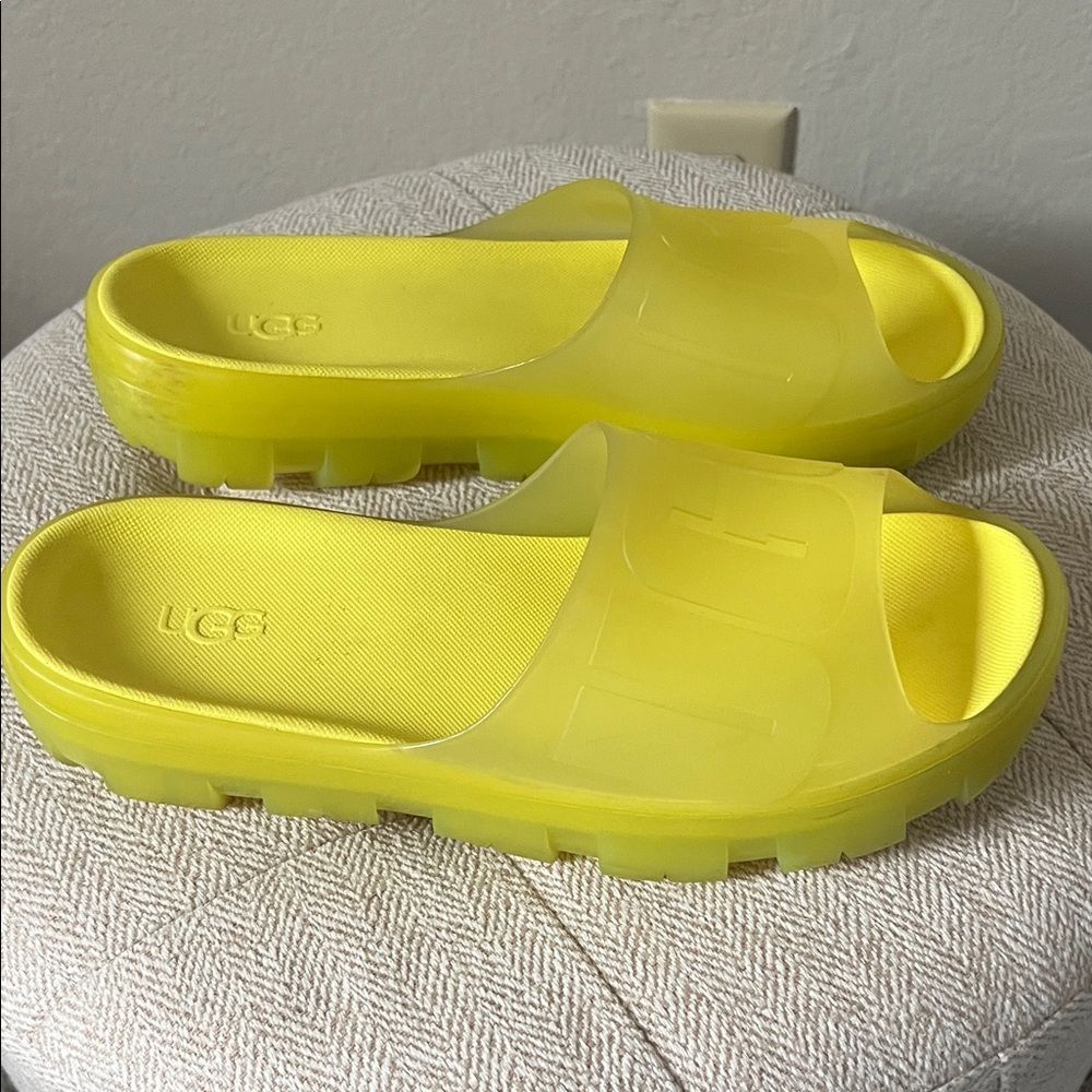 UGG Women's Jella Clear Slipper Vibrant Yellow in Size 9C - Picture 5 of 8